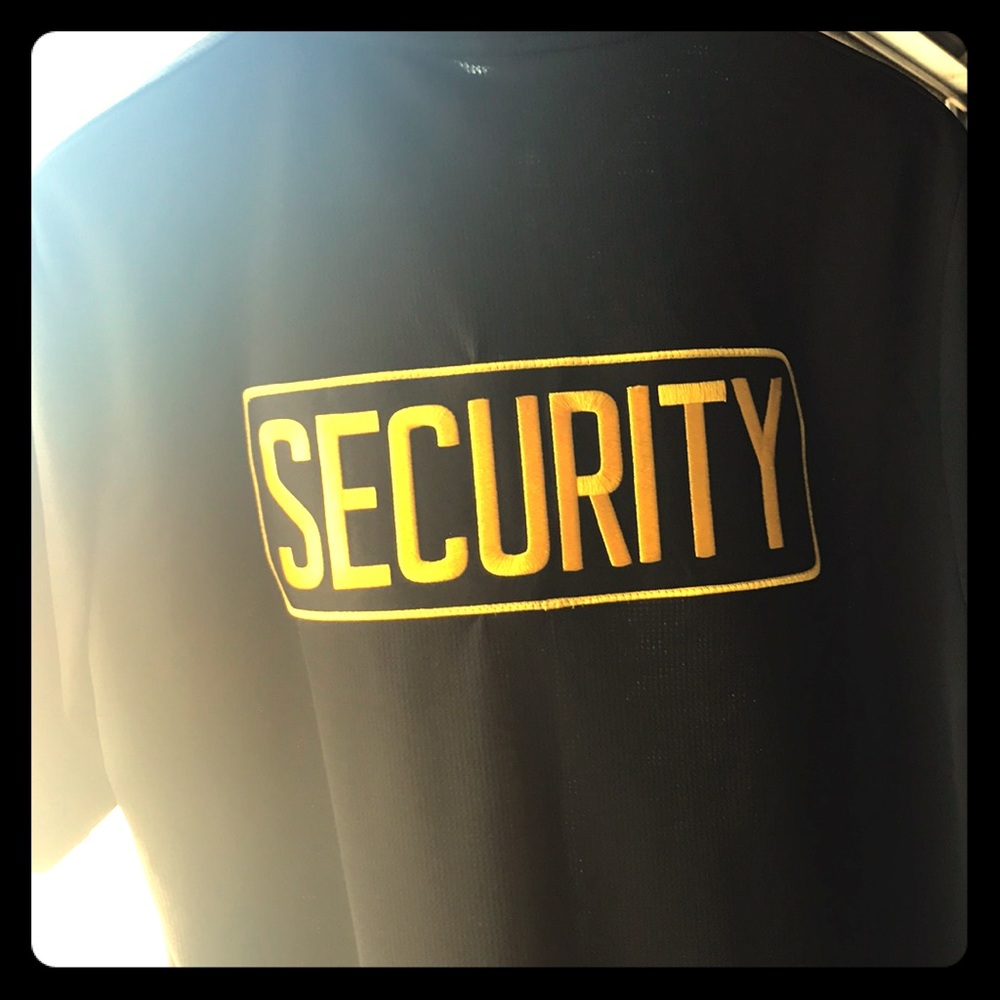 Light weight security shirt Logo on front and back